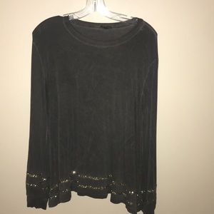Gray blouse with gold sparkles